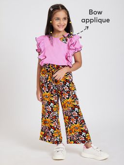 Hopscotch - 2-Pc Ruffle Charm Blouse & Pant Set