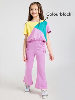 Hopscotch - 2-Pc Colorblock Geometric Pant Set
