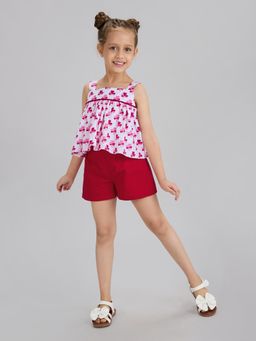Hopscotch - 2-Pc Cotton Floral Short Set