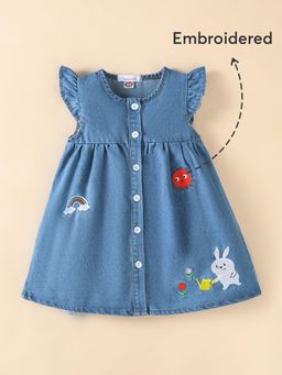 Hopscotch - Bunny Embroidered Casual Dress