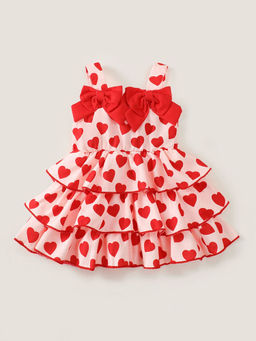 Hopscotch - Double Bow Hearts Tiered Dress