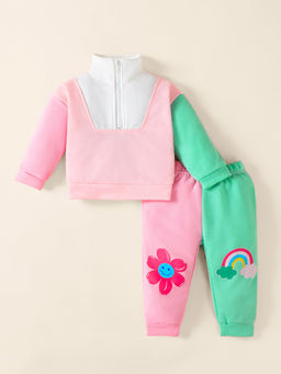 Hopscotch - 2-Pc Colour-Block Sweatshirt & Joggers