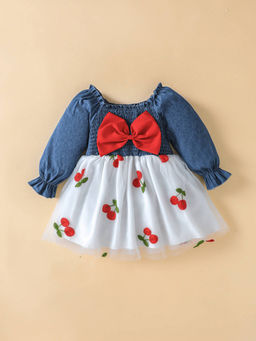 Hopscotch - Cherry Patterns Bow Detail Dress