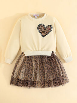 Hopscotch - Leopard Heart Tulle Casual Dress
