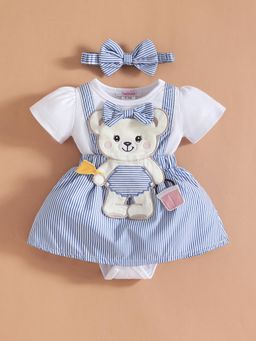 Hopscotch - Stripe Teddy Applique Onesies