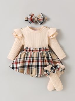 Hopscotch - Plaid Ruffle Sleeve Onesies