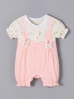 Hopscotch - Lace Collar Floral Cotton Romper