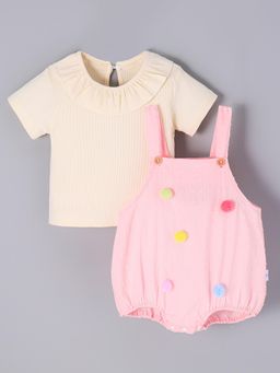 Hopscotch - 2-Pc Pom-Pom Overall Set