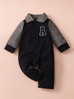 Hopscotch - Contrast Sleeve Button Up Bodysuit