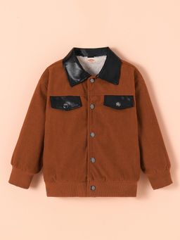 Hopscotch - Corduroy Jacket with Faux Leather Detail