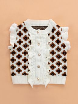 Hopscotch - Floral Pattern Ruffle Sweater