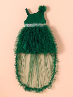 Hopscotch - High-Low Feathered Party Dress