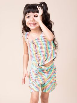 Hopscotch - 2-Piece Cotton Striped Short Set