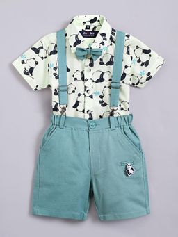 Hopscotch - 2-Piece Cotton Panda Printed Shirt and Shorts