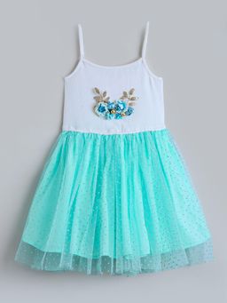 Hopscotch - Floral Applique Casual Dress