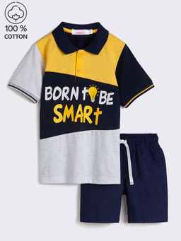 Hopscotch - 2-Pc Cotton Polo T-shirt & Shorts