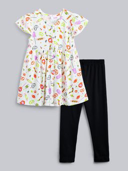 Hopscotch - 2-Pc All-Over Print Dress & Leggings