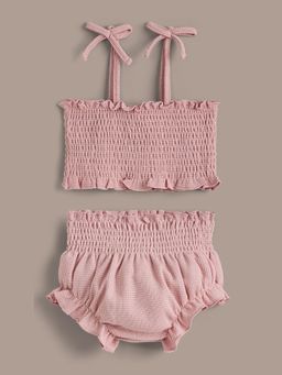 Hopscotch - 2-Pc Textured Blouse and Shorts