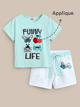 Hopscotch - 2-Pc Typographic T-shirt & Shorts