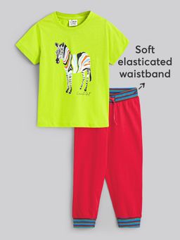Hopscotch - 2-Pc Animal Stripe Jogger Set