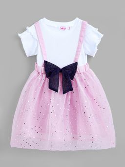 Hopscotch - Bow Embellished Casual Dress