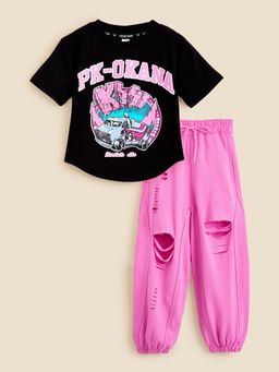 Hopscotch - 2-Pc Graphic T-shirt and Jogger