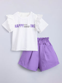 Hopscotch - 2-Pc Typographic T-shirt & Shorts
