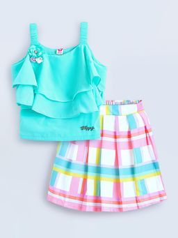 Hopscotch - 2-Pc Graphic Blouse & Skirt