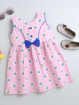 Hopscotch - Girls Pink Floral Print Casual Dress