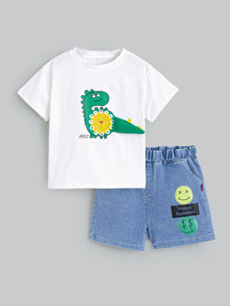 Hopscotch - 2-Pc Dinosaur T-shirt & Shorts