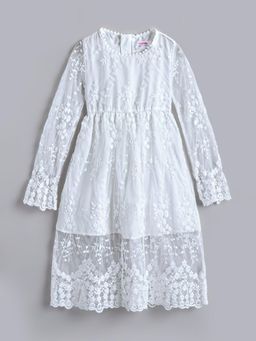 Hopscotch - Embroidered Lace Casual Dress