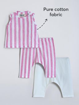 Hopscotch - 2-Pc Striped Cotton Pant Set