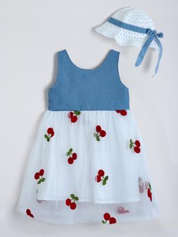 Hopscotch - Fruit Sleeveless Casual Dress with Hat