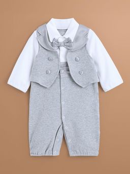 Hopscotch - 2-Pc Cotton Bow Applique Bodysuit