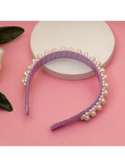 Choko - Kids Queens Glory Statement Pearl Hairband-Purple