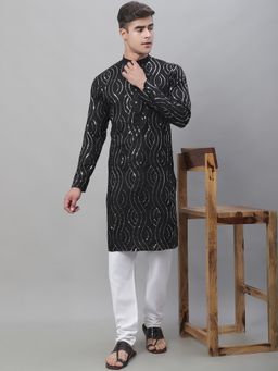 SOJANYA - Pure Cotton Black Designer Kurta and Churidar