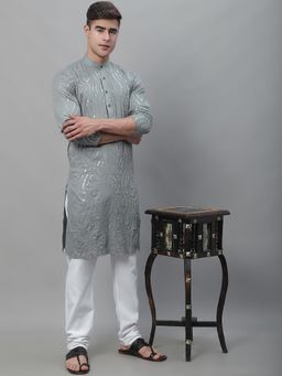 SOJANYA - Pure Cotton Grey Designer Kurta and Churidar