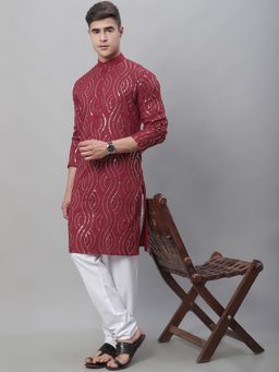 SOJANYA - Pure Cotton Maroon Designer Kurta and Churidar