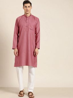 SOJANYA - Pure Cotton Dark Pink Solid Kurta and Churidar