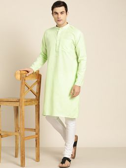 SOJANYA - Pure Cotton Green Solid Kurta and Churidar