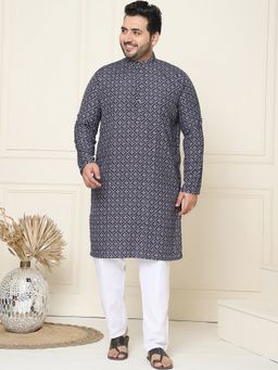 SOJANYA - Cotton Printed White Kurta and Pant