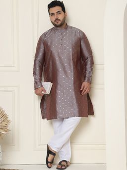 SOJANYA - Silk Blend Mauve Kurta and Cotton Pant
