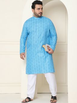 SOJANYA - Cotton Blend Blue Kurta with Pant