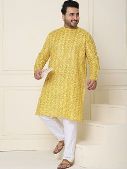 SOJANYA - Cotton Blend Yellow Kurta with Pant