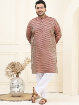 SOJANYA - Jacquard Silk Maroon Kurta with Pant