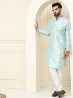 SOJANYA - Silk Blend Sky Blue Kurta with Churidar