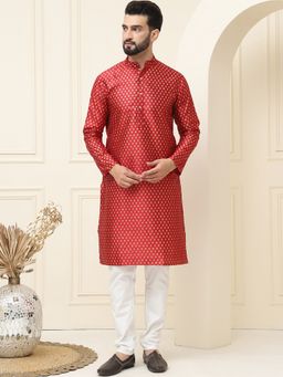 SOJANYA - Silk Blend Maroon Kurta with Churidar