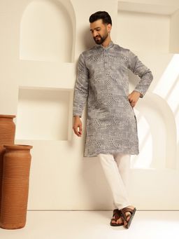SOJANYA - Jacquard Silk Woven Design Blue Kurta with Pant