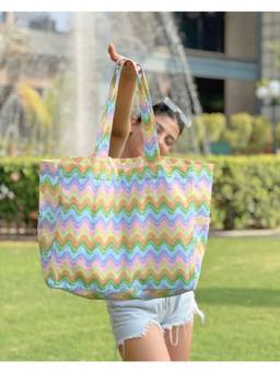 EcoRight - Oversized Beach Tote Bags with Inner & Outer Pocket - Seascape
