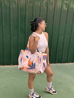 EcoRight - Oversized Beach Tote Bags with Inner & Outer Pocket - Tropical Leaves